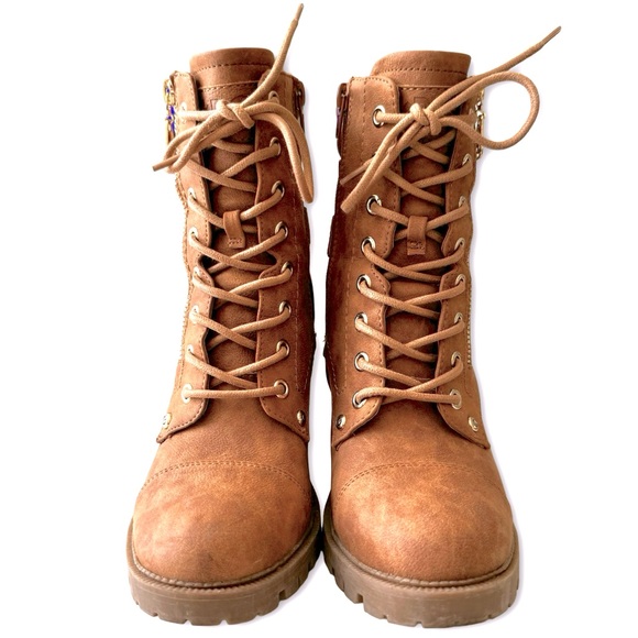 GUESS Jaydyn Combat Boot, Light Brown, Size 7.5 - Picture 2 of 8